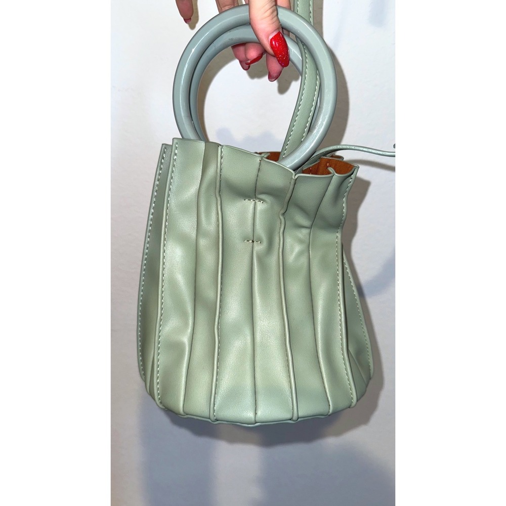 Lily Recycled Vegan Leather Crossbody Bag Sage Mint Shoulder Purse Melie Bianco‎